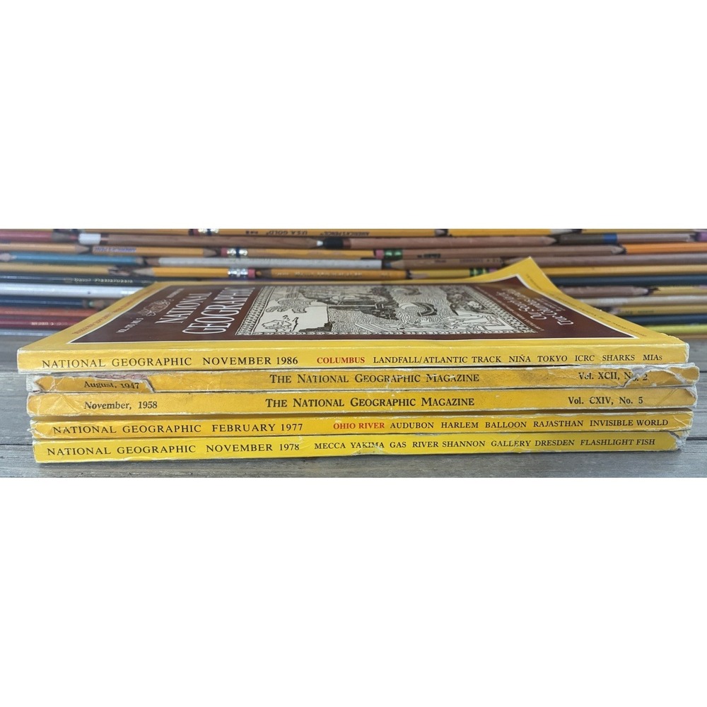 VTG Lot Of 5 National Geographics '47, '58, '77,‎ '78, '86,